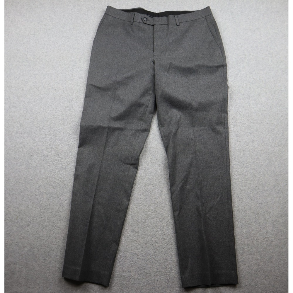 Apt. 9 Dress Pants Mens 34x30 Premier Flex Slim Fit Gray Flat Front Stretch Suit
